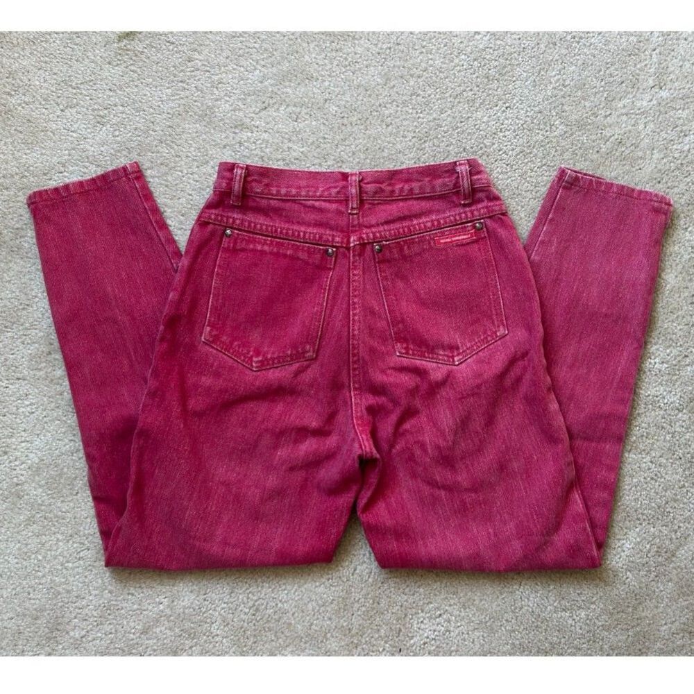 Gloria Vanderbilt Murjani Red Denim Tapered Leg High Waist Vintage Jeans - Sz 9